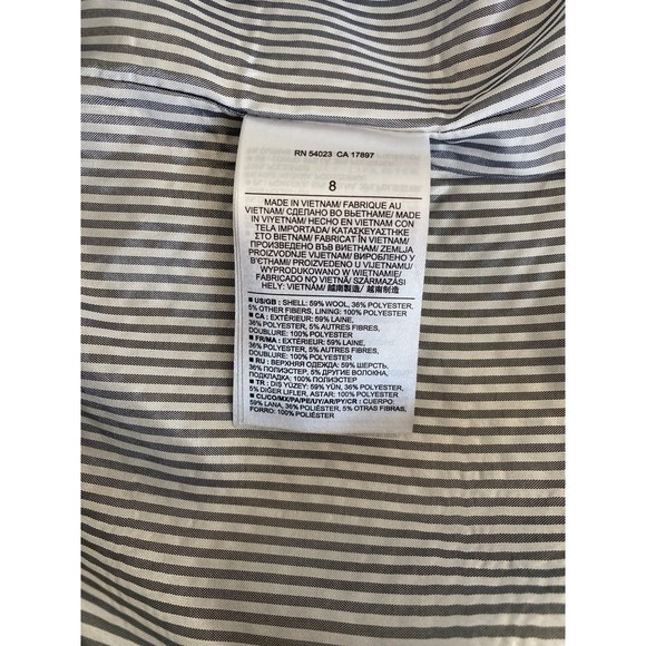 Banana Republic Black Wool Jacket Blazer Size 8 - Picture 8 of 10